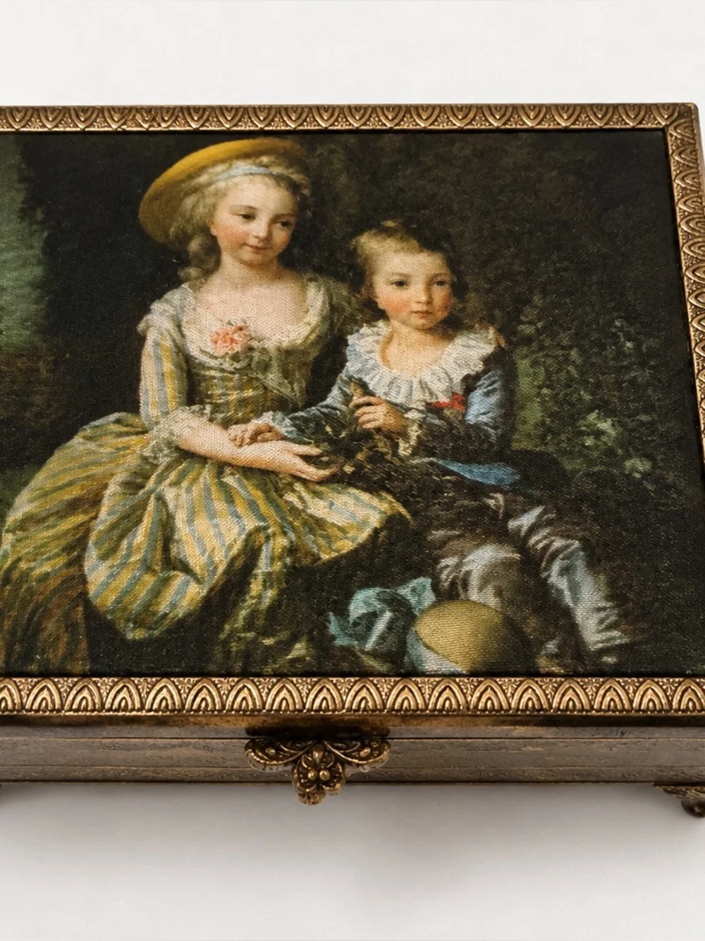 Vintage Rococo Jewelry Box Vigée Le Brun Royal Portrait